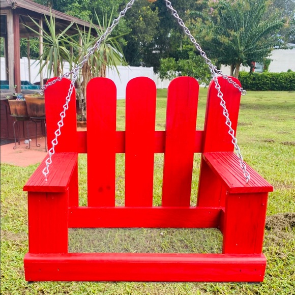 Hand Crafted Other - 💋Handmade Wooden Bench Bird Feeder - Red NOT FOR SALE